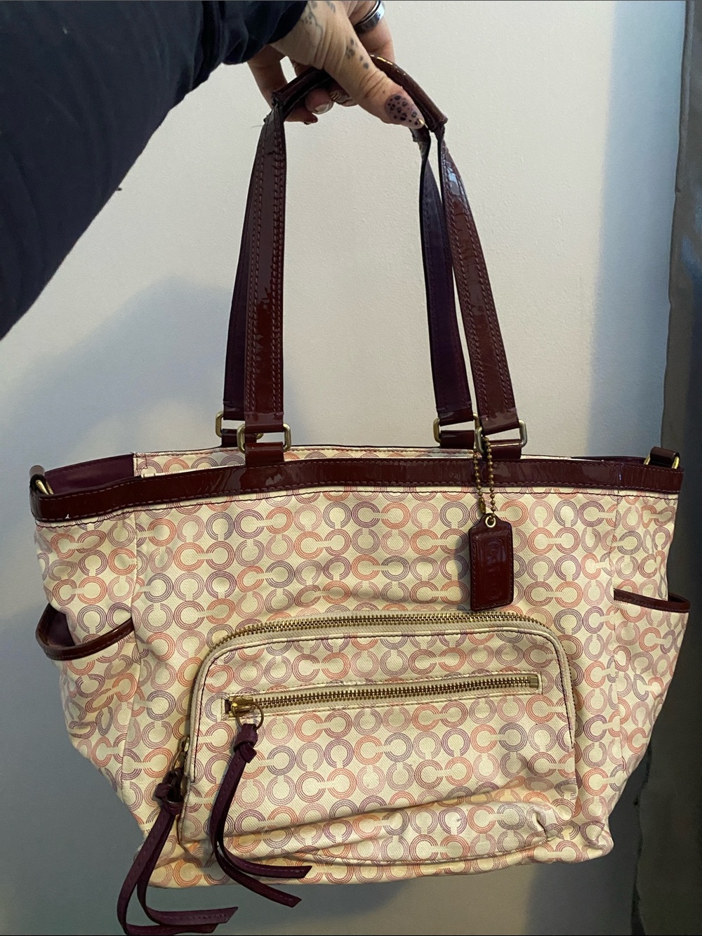 Vintage Coach Opt Art Multi-Function Leah Tote Bag